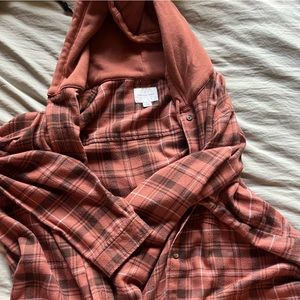 American Eagle hooded flannel